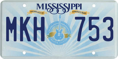 MS license plate MKH753