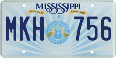MS license plate MKH756