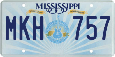 MS license plate MKH757