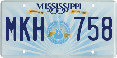 MS license plate MKH758
