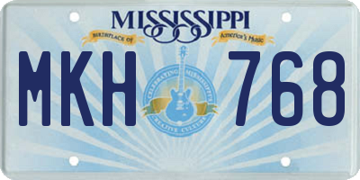 MS license plate MKH768
