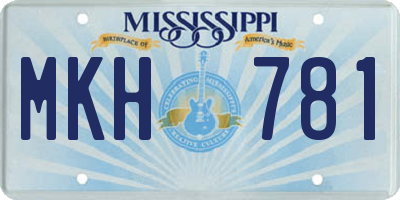 MS license plate MKH781