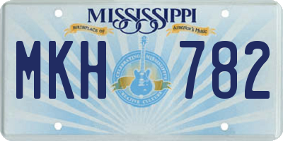 MS license plate MKH782
