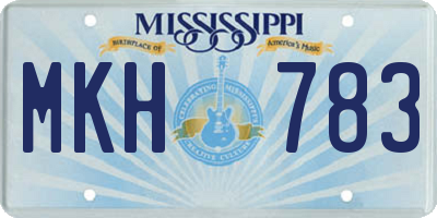 MS license plate MKH783