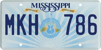 MS license plate MKH786