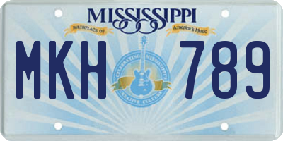 MS license plate MKH789