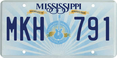 MS license plate MKH791