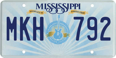 MS license plate MKH792