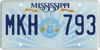 MS license plate MKH793