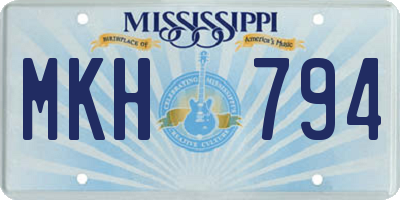 MS license plate MKH794