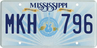 MS license plate MKH796