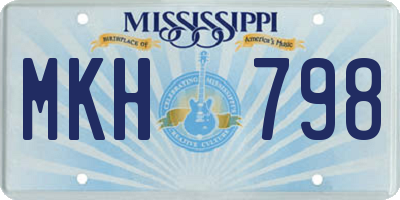 MS license plate MKH798