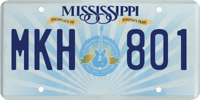 MS license plate MKH801