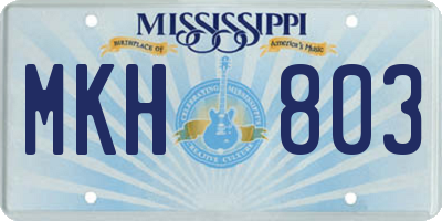 MS license plate MKH803