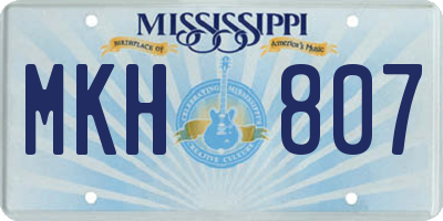 MS license plate MKH807