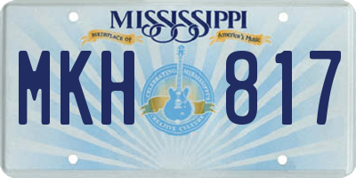 MS license plate MKH817