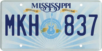 MS license plate MKH837