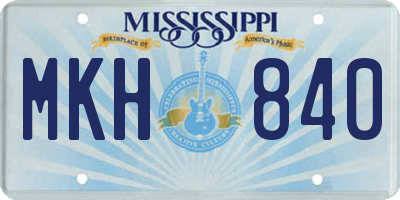 MS license plate MKH840