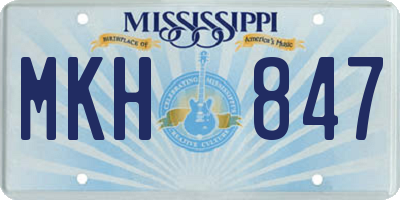MS license plate MKH847