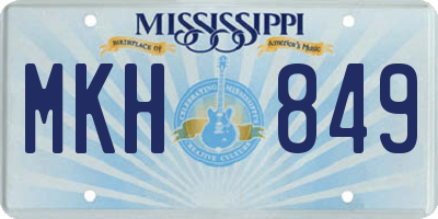 MS license plate MKH849