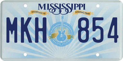 MS license plate MKH854
