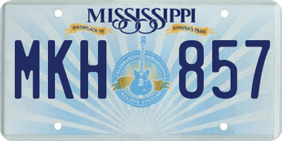 MS license plate MKH857
