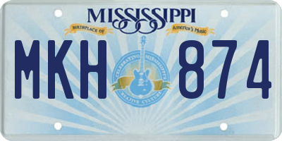 MS license plate MKH874