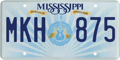 MS license plate MKH875