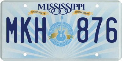 MS license plate MKH876