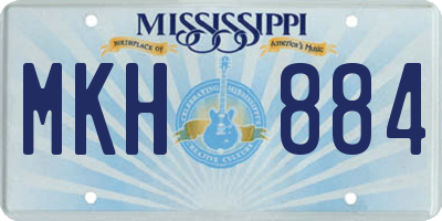 MS license plate MKH884
