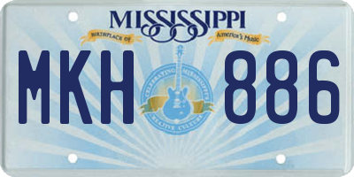 MS license plate MKH886