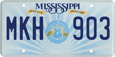 MS license plate MKH903