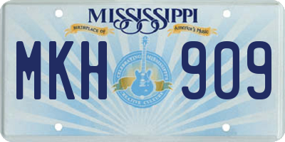 MS license plate MKH909
