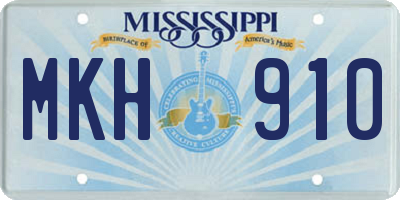 MS license plate MKH910