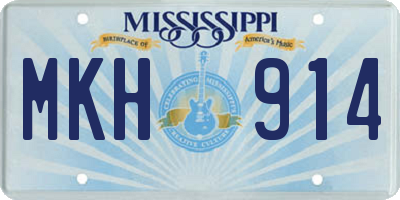 MS license plate MKH914