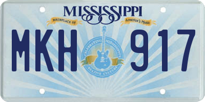 MS license plate MKH917