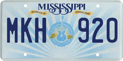 MS license plate MKH920