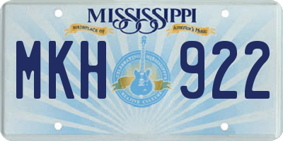 MS license plate MKH922