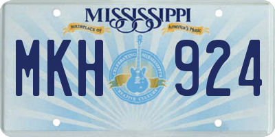 MS license plate MKH924