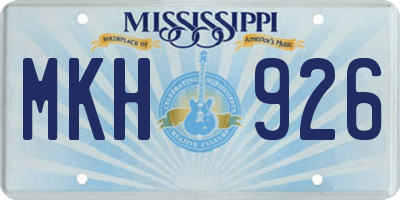 MS license plate MKH926