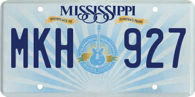 MS license plate MKH927