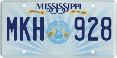 MS license plate MKH928