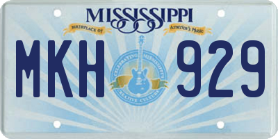 MS license plate MKH929