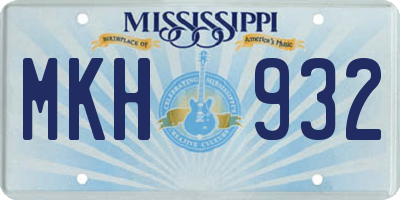 MS license plate MKH932