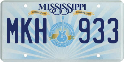 MS license plate MKH933
