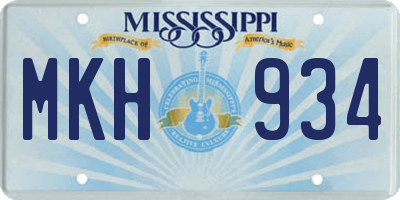 MS license plate MKH934