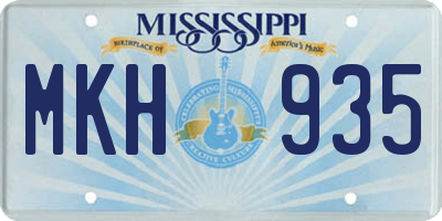 MS license plate MKH935