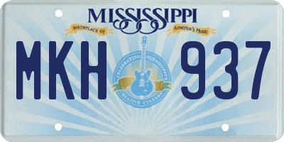 MS license plate MKH937