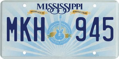 MS license plate MKH945