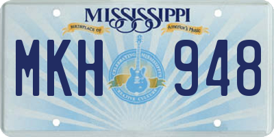 MS license plate MKH948